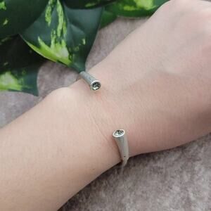 MARLYN SCHIFF Silver Tone Open Cuff Bangle Bracelet